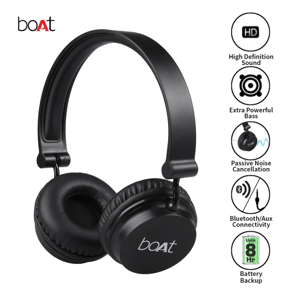 boAt Rockerz 410 Bluetooth Headphone Super Extra Bass, Up to 8H Playtime, Dual Connectivity